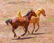 Galloping Horses Digital Art by SR Green Galloping Horses Digital Art by SR Green
