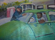 Gas Station Painting by Saundra Johnson
