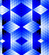 Geometric in Blue Digital Art by Rafael Salazar