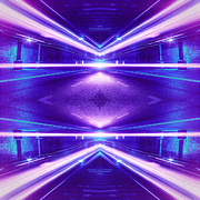 Geometric Street Night Light Pink Purple Neon Edition  Digital Art by Philipp Rietz