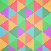Geometric Triangles Abstract Square Digital Art by Edward Fielding