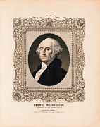 George Washington - Vintage Color Portrait Drawing by War Is Hell Store