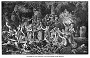 GERMAN TRIBAL FEAST, c1894. Drawing by Granger