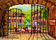 Gibbys Restaurant In Old Montreal Painting by Carole Spandau