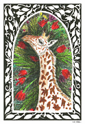 Giraffe in Archway Painting by Lise Winne