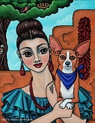 Girl Holding Chihuahua Art Dog Painting  Painting by Victoria De Almeida