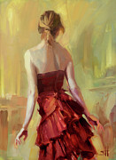 Girl in a Copper Dress I Painting by Steve Henderson