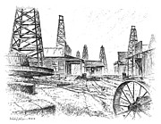 Gladys City Drawing by Randy Welborn
