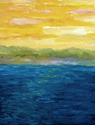 Gold and Pink Sunset Painting by Michelle Calkins Gold and Pink Sunset Painting by Michelle Calkins