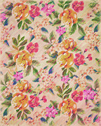  Golden Flitch Digital Vintage Retro  Glitched Pastel Flowers  Floral design pattern Digital Art by Philipp Rietz