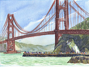 Golden Gate Bridge from Fort Baker, CA Painting by Judith Kunzle