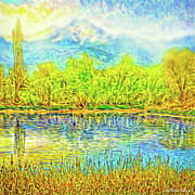Golden Lake Reflections Digital Art by Joel Bruce Wallach