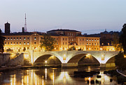Golden twilight on the blond Tiber Photograph by Fabrizio Ruggeri