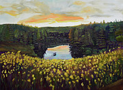 Goldenrods on Davenport Lake-Ellijay, GA Painting by Jan Dappen Goldenrods on Davenport Lake-Ellijay, GA Painting by Jan Dappen