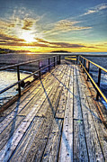 Good Harbor Beach Footbridge Shadows Photograph by Toby McGuire