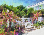 Grand Hotel Gardens Mackinac Island Michigan Painting by Betsy Foster Breen