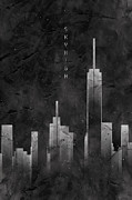 Graphic Art SKYHIGH Vintage Look - black Digital Art by Melanie Viola