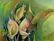 Green Calla Lilies Painting by Amy Kirkpatrick