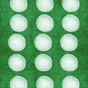 Green Shibori 4- Art by Linda Woods Mixed Media by Linda Woods