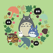 Green Totoro Wreath Digital Art by Canis Picta