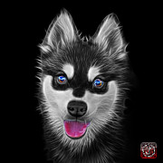 Greyscale Alaskan Klee Kai - 6029 -BB Painting by James Ahn