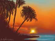 Hawaiian Sunset Painting by Becky Herrera
