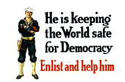 He Is Keeping The World Safe For Democracy Painting by War Is Hell Store