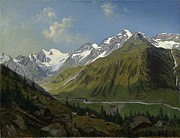 he valley of Ferleiten with the Wiesbachhorn in the Salzburg  Painting by MotionAge Designs