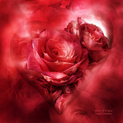 Heart Of A Rose - Red Mixed Media by Carol Cavalaris
