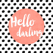 Hello Darling Coral and Dots Digital Art by Allyson Johnson