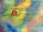 Her Bonny Feathered Bathing Cap Painting by Amy Kirkpatrick