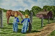 Here Horsey Horsey Painting by Charlotte Blanchard