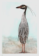 Heron Posing Painting by Hilda Wagner