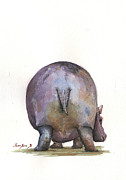 Hippo back Painting by Juan Bosco