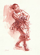 Hiva, Dancer of Tonga Drawing by Judith Kunzle