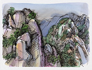 Huangshan, China Painting by Judith Kunzle