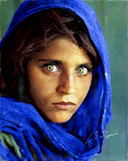 Inspired by Steve McCurry's Afghan Girl Digital Art by Charlie Roman