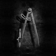 Iron Compass Backside in BW Photograph by YoPedro