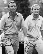 Jack Nicklaus Arnold Palmer Signed Poster Reprint Photograph by Peter Nowell