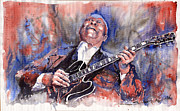 Jazz B B King 05 Red a Painting by Yuriy Shevchuk