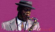 Jazz Saxophonist Painting by Yuriy Shevchuk