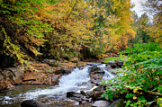 Joes brook cascade in Vermont fall colors Photograph by Jeff Folger