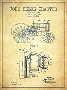 John Deere Tractor Patent drawing from 1934 - Vintage Digital Art by Aged Pixel