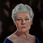 Judi Dench Painting Painting by Paul Meijering Judi Dench Painting Painting by Paul Meijering
