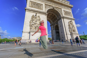 Jumping at Arc de Triomphe Photograph by Benny Marty Jumping at Arc de Triomphe Photograph by Benny Marty