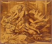 Jupiter Appearing to Semele Drawing by Perino del Vaga Jupiter Appearing to Semele Drawing by Perino del Vaga