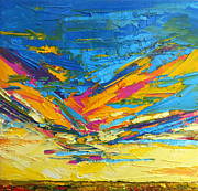 Kaleidoscope Sky at Sunset Modern Impressionistic palette knife painting Painting by Patricia Awapara
