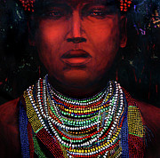Karo of the Omo River Painting by Cora Marshall
