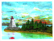 Kidston Island Lighthouse Painting by Jonathan Baldock