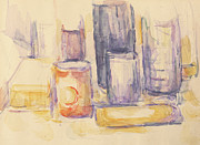 Kitchen Table Pots and Bottles Painting by Paul Cezanne Kitchen Table Pots and Bottles Painting by Paul Cezanne